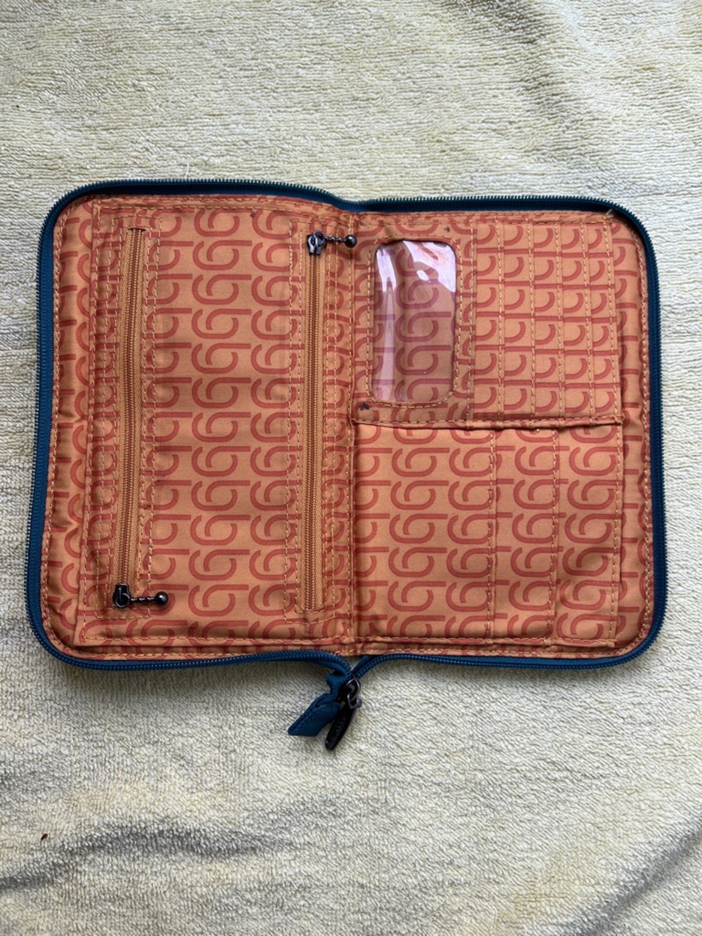 Baggallini Teal Green RFID Zip Wallet with Branded Pull - Picture 3 of 8